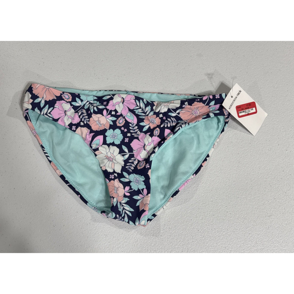 Raisins Floral Bikini Bottom Swimsuit Girls Size 12 Pink Blue Teal Pool Beach